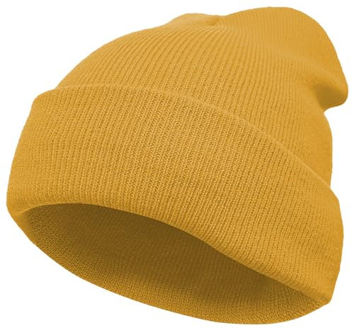 VIAUMBR Beanie Mütze Wintermütze Herren Damen Strickmütze Winter Mütze Beanie Hat Sportmütze Strick Bündchen Thermo Weich Atmungsaktiv Klassische Unisex V043 Gelb