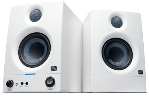 PreSonus Eris 3.5BT Gen 2 in White, Studio Monitor Speakers with Bluetooth, Pair, 3.5 Inch, 2-Way, Powered Desktop Speakers for Multimedia, Gaming, Studio-Quality Music Production, 50W Power
