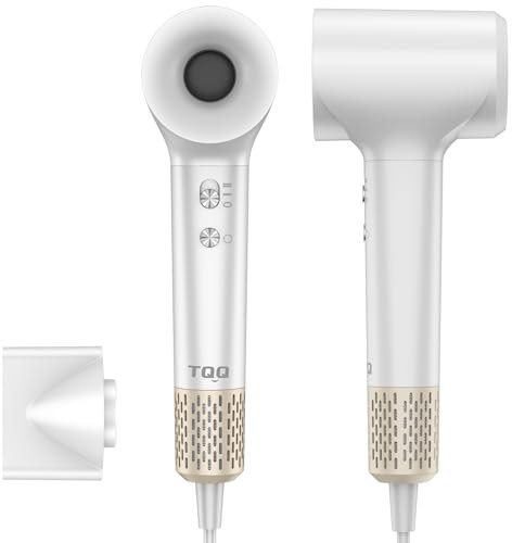 TQQ Hair Dryer, 200 Million Negative Ionic Hairdryer, 110, 000 RPM High Speed Brushless Motor Blow Dryer for 2min Fast Drying, 57dB Low Noise Travel Hairdryers for Women and Men