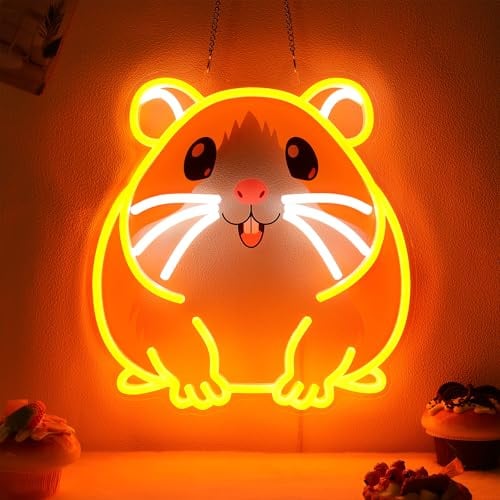 CoolGift Mart Meerschweinchen-Neonleuchte, dimmbare Wanddekoration. Geburtstagsdekoration für Zuhause, Terrasse, Garten, Bars, Hotels, Geschäfte, Clubs, Geschenk für Freunde, Familie und Kinder