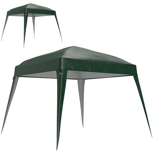 Outsunny Toldo de Pérgola de Recambio 3x3m Techo de Repuesto para Carpa Plegable de Jardín de Tela Oxford con Protección UPF 50+ Impermeable Cierres de Velcro y Ganchos Elásticos Verde