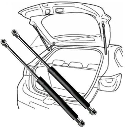 2 Stücke Gasfeder Dämpfer für Polo II Schrägheck (86C,80) 1985-1994(OEM-867827550D)-50.7cm Gasdruckdämpfer Gasfeder Heckklappendämpfer