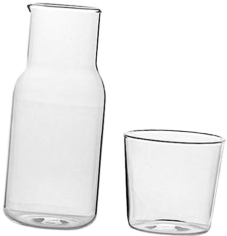 VALICLUD Jarra De Vidrio Transparente Jarra Multifunción Para Mesita De Noche De Agua De Escritorio Vaso Para Dormitorio Vaso Para Agua Diseño Delicado Uso Mesa De Noche