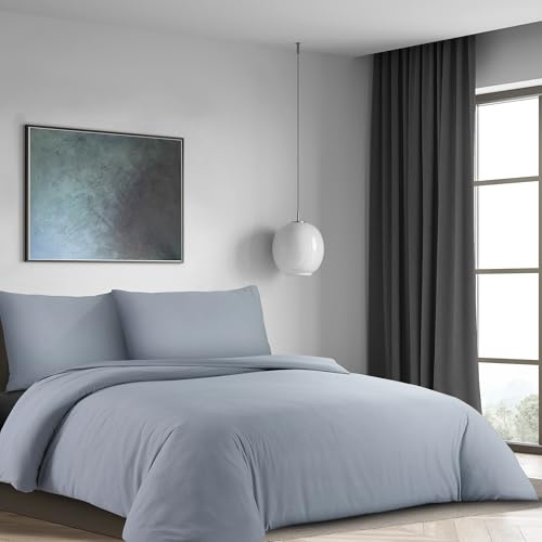 LYMA Bedding Bettwäsche Set, Oeko-TEX-Zertifiziert, Premium Weiches Doppelt Gebürstete Nanoplush Stoff Bettdeckenbezug, Knitterfrei Bügelfrei Bettbezug mit Kissenbezug (Licht Grau, 135x200+80x80cm)
