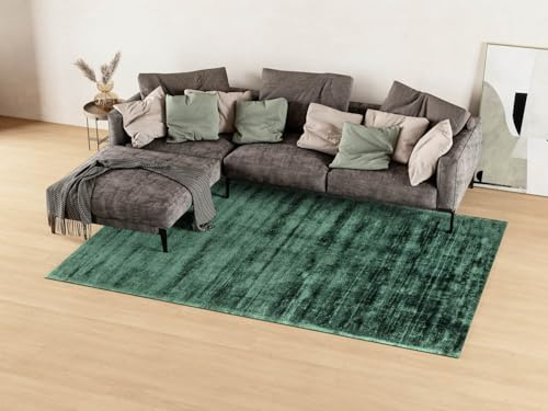 Morgenland Viskose Teppich Handgetuftet Seegrün 140x200cm