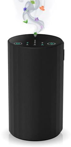 Waterless Essential Oil Diffuser Aromatherapy Scent Diffusers for Home Large Room, Bedroom, Car, Office, Desk, Battery Operated Mini Portable Air Freshener (Black)