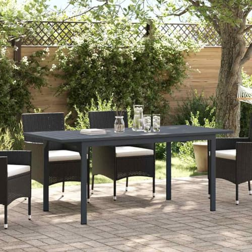 Teenpull Gartentisch Anthrazit, ausziehbare Terrassentisch 180x80x74 cm, pulverbeschichteter Stahl, wetterfest, für Garten, Balkon, Terrasse