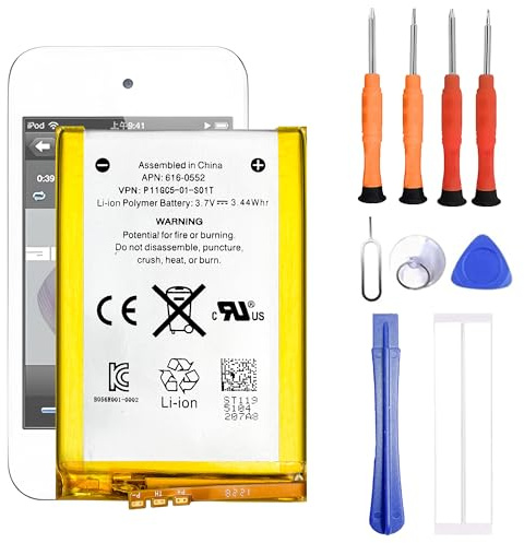VUXYIT 616-0550, 616-0551 616-0552 616-0553 Compatible with iPod Touch 4 (4th Generation) Replacement Battery for A1367 8GB, 16GB, 32GB, 64GB with Repair Tool Kit