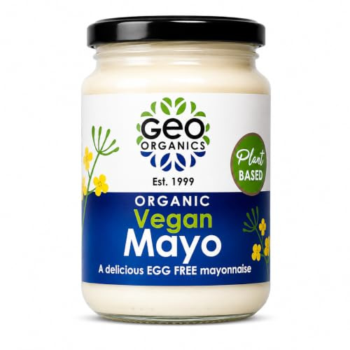Geo Organics Organic Vegan Mayo | Plant-Based Egg-Free Mayonnaise | Certified Organic | Dairy Free | Perfect for Sandwiches, Salads & Dips (370ml (Pack of 1))
