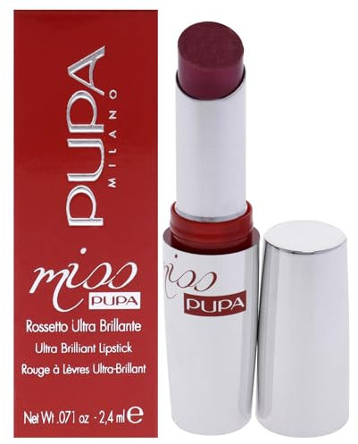 Pupa Milano Miss Milano Lippenstift, cremige, ultra-pigmentierte Farbe für Lippen, pflegende Formel, Kristall-Effekt, ultimativer Schub an Volumen und Hydratation, 205 Timeless Rose, 2,0 g