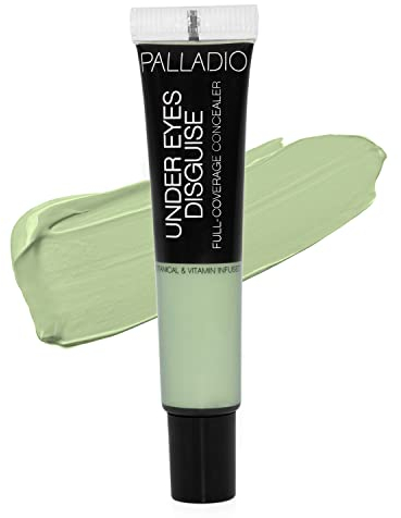 Palladio Vollständig deckender Concealer, Tarnung für unter den Augen, Cremiger Gesichts- und Augen-Concealer, Gleicht den Hautton aus, Verdeckt Unreinheiten, dunkle Augenringe und feine Linien, Verwenden Sie mit einem Concealer-Pinsel, Green Tea