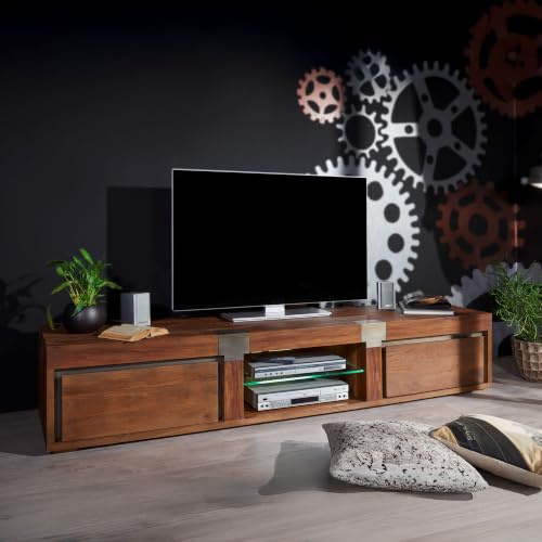 MASSIVMOEBEL24.DE TV-Board Mango 205x39x48 lackiert braun modern Amsterdam #02