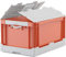 BITO 51-31459 Klappboxen EQ mit Liftgriffen/Glattem Boden und Anscharniertem Zweiteiligem Klappdeckel, 600 mm x 400 mm x 332 mm, 20 kg Inhaltsbelastung, Orange/Grau