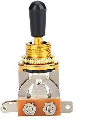 Interruptor de palanca de 3 vías para guitarra, selector de pastillas de metal con perilla de punta de latón para guitarra eléctrica estilo LP., dorado