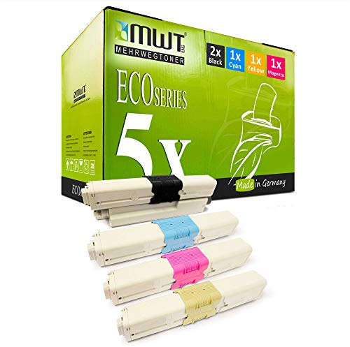 5X Kraft Office Supplies Toner kompatibel für Oki C 310 330 331 510 511 530 531 DN ersetzt Schwarz Blau Rot Gelb