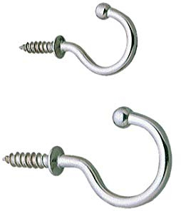 Yacht Steel Edelstahl Schraub-Haken mit Beffe, 23mm, Edelstahl / A2