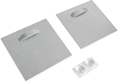 Aufhänger Set selbstklebend für Glas- Metall- Aluminium- Spiegel- Holz Wandbilder silber Wandhalterung Zubehör inklusive Abstandshalter transparent selbstklebende Haftbleche