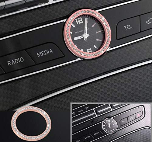 NIUHURU Accessori per interni auto adatti per Mercedes Benz Classe C GLC (anello centrale per orologio, 1 pezzo, oro rosa)