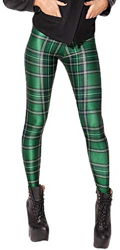 Nuofengkudu Damen Printed Leggings Lange High Waist Stretch Tights Streetwear