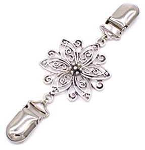 VALICLUD Pullover Clip hohlen geschnitzten Design Blumenmuster Old Silber Bundle Clips Kleidung Verbindung Schnalle Cardigan Clips Pullover Kragen Clips (Antik Silber)