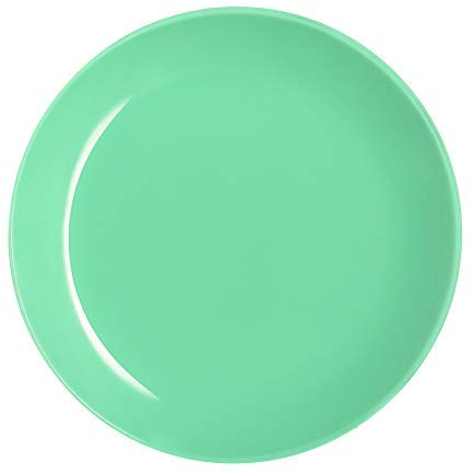 Luminarc Arty Translucent Coloured 18pc Opal Glass Dinner Set Dinnerware Summer Plates (6X Dessert Plates, Turquoise)