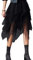 Carolilly Tutu Tüllrock Damen Rock Knielang Petticoat A Linie Rock Damen Ballettrock High Waist Unterrock für Frauen (Schwarz C, Einheitsgröße)