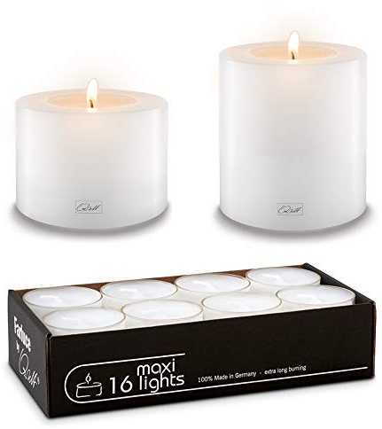 Qult Farluce Trend • Sparsets • Teelichthalter in Kerzenform • Kerze • Kunststoffkerze in Kerzenoptik • Teelichtkerze mit Teelichteinsatz • inkl. Teelicht (Set 3 ∅ 10 cm)