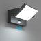 Klighten 24W LED Außenwandleuchte Aussenleuchte mit Bewegungsmelder IP65 Wandleuchte Innen Außen Wandlampe mit Schwenkbar Panel, Außenlampe für Garten Terrasse, Schwarz, kaltes Weiß 6000K