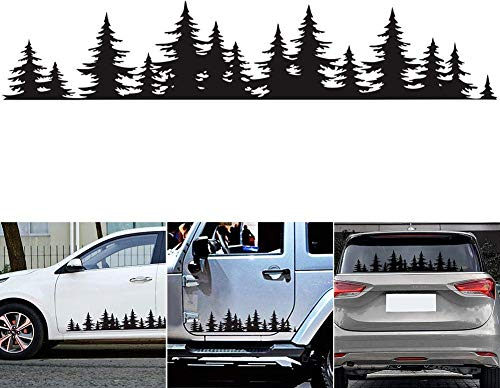 YlRNhe 1pc Universal Auto Aufkleber Berg Aufkleber Kiefer Baum Wald Vinyl Grafik Aufkleber, für Wohnmobil RV Anhänger Tür Fenster Autoaufkleber, 100 * 20cm