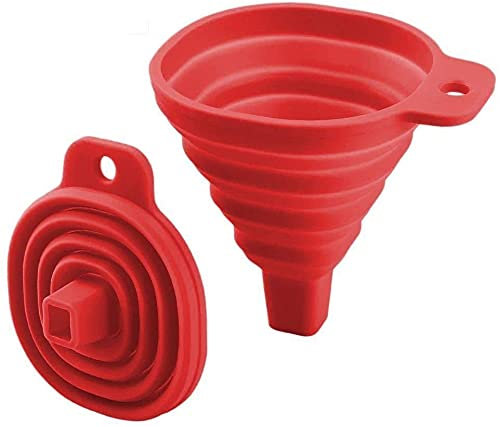 Embudo plegable, embudo plegable para botellas de cuello estrecho, mini embudo plegable de silicona para transferencia de líquidos y polvo (1 pieza de color aleatorio)