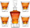 Maverton 950 ml Whiskey Karaffe + 2/4 / 6er Whiskygläser Set mit Gravur - Whisky Dekanter - Weihnachtsgeschenke - luxuriöses Design - Kristallglas - für Männer zum Geburtstag - Vorname