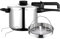 Fagor Dual Xpress Olla a Presión 6 Litros, Inducción, Express Super Rápida, Acero Inox. 18/10, Todo Tipo Cocinas, Fondo Termodifusor, Regulador de Presión, 5 Sistemas Seguridad, Incluye Cestillo