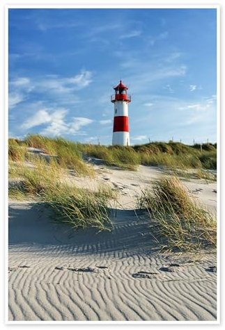 Leuchtturm List Ost auf Sylt Poster von Jan Christopher Becke 20 x 30 cm Wandbilder Wanddeko