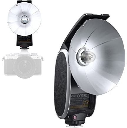 Godox Lux Senior Flash Caméra Rétro 6000K ± 200K GN14 Mode Auto/Manual, Portable Speedlite avec Réflecteur Pliable pour Appareils Photo Fujifilm Canon Nikon Olympus Sony