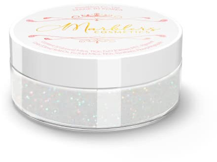 MARBLERS Cosmetic Grade Fine Holographic Glitter [Rainbow White] 0.18oz (5g) | Non-Toxic | Vegan | Cruelty-Free | Eyeshadow, Nail Polish, Nail Art | Festival, Rave & Party Makeup | Body & Face