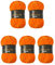 Wollbiene Softy 5 x 100 Gramm chenille wolle zum häkeln Strickwolle, Babywolle, 500 Gramm Chenille Wolle Super Bulky crochet yarn (orange 33