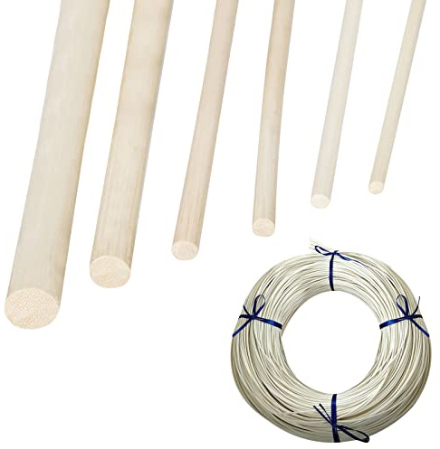 Rotin à Tresser 500g (ca.140m) Qualité Ruban Bleu A/AB,Rotin Naturel pour Vannerie,Rouleau de Rotin pour vos Arts Créations de Vannerie et de Décoration d Intérieur