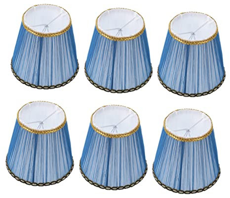 DOITOOL 6st Geklemmter Lampenschirm Aus Blasengewebe Landhaus Lampenschirm Kleiner Kronleuchterschirm Lampenabdeckung Lampenschirme Für Stehlampen Bodenlichtschirm Weben Schutzplatte Stoff