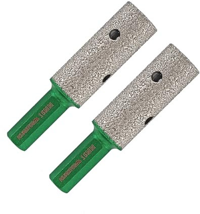 KURSTOL Fresa Diamante – 2 Fresa al diamante de 15 mm x Cola Hexagonal Trépan Diamante para ampliar la forma redonda Biselada existente en porcelana, cerámica dura, granito, mármol