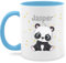 Tasse Tassen 325ml - Süßer Panda Pandabär Pandabären - 325 ml - Hellblau - süß personalisierte pandabären￼ name mug kinder personal bär kindergarten namenstasse personalisierter