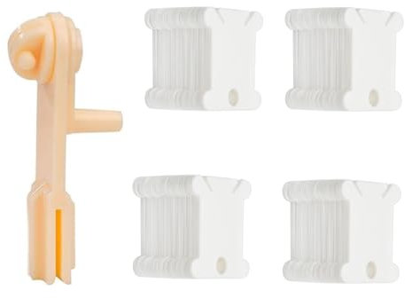 Changyeah Bobine di filo di plastica,120 pezzi Bobine a punto croce Board di avvolgimento in plastica Supporti in filo di plastica bianco con avvolgitore per ricamo cucito artigianale accessori fai da