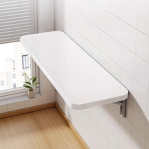 Willonin Multifunktionaler Klapptisch für die Wand, Computertisch, Küche, Büro, schwimmendes Holz, Weiß, 60 x 30 x 1,6 cm