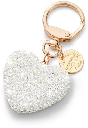 CHUQING Schlüsselanhänger Weiß Herzform Autoschlüsselanhänger Glitzernder Frau Strass-Schlüsselanhänger Partner Geschenk