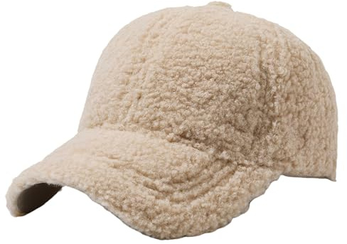 Frauen Lamm Wollhut Solid Winter Baseball Cap Warm Warm Teddy Fleece Baseballhut Outdoor Caps