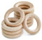 Wisafory 20 Stück Beißring Holz Baby Greifling Holzring Unbehandelt Glatt Holz Kreise Baby Spielzeug Zahnen Ringe Natürliche Hölzerne Ringe für DIY Handwerk Schmuckherstellung 70mm