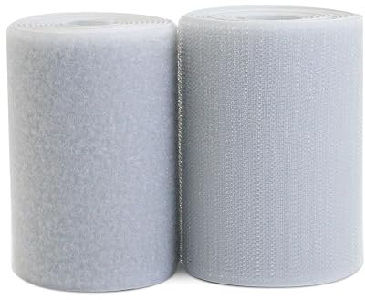 Baiann Graues Klettband, 10,2 cm x 1,8 m, strapazierfähiges Klebeband, nicht klebend, Nylon- und Polyester-Mischgewebe, Gewebeband für Kleidung, Zuhause, Büro und Klassenzimmer, Grau