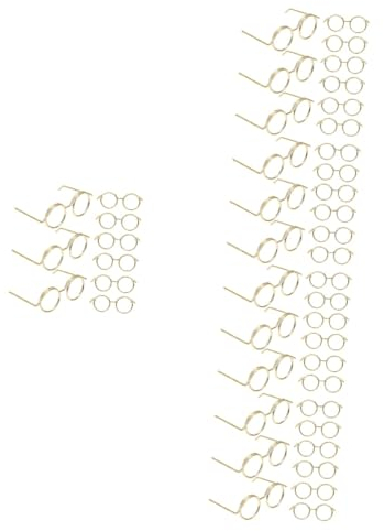Toyvian Mini Lunettes De Poupee Lunette Miniature 50 Pcs Lunettes en Métal Bébé Couronne Coquille