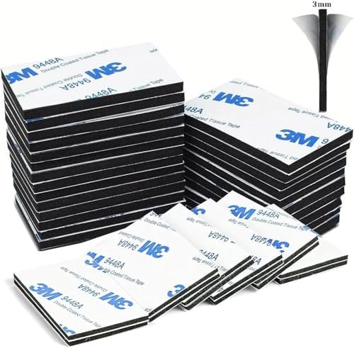 CANOPUS Schwarz Klebepads Doppelseitig Extra Stark 9448A 48PCs 50mm x 30mm, Wasserfest Doppelseitige Klebepads, Beidseitige Klebepads für Montageplatte, Nummernschildhalterung