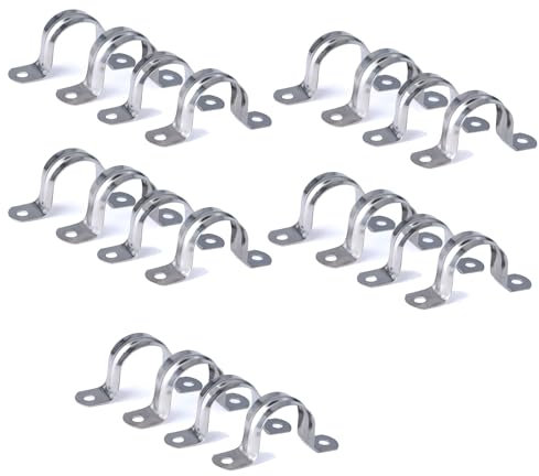 20 Pezzi Fascette per Fascette per Tubi, Fascette per Fascette per Tubi A Forma di U, Fascette per Tubi ad Anello di Collegamento, per il Fissaggio del Tubo su Varie Superfici