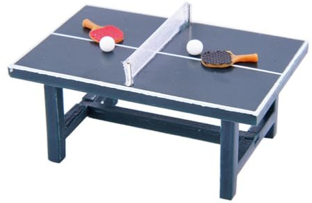 HEMOTON Mini Tischtennisplatte Aus Holz 7.50X5.50X3.30 cm Miniatur Tischtennistisch Spielzeug Mit Netz Für Puppenhaus Geschenkidee Freizeit Mini-Tischtennis Zubehör